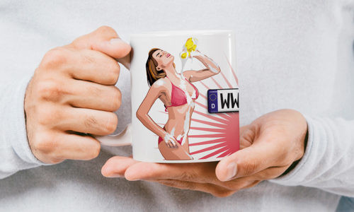 Sexy mug in the hands
