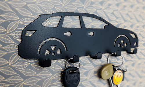 Milled Key Board Car Silhouettes - Black Powdered