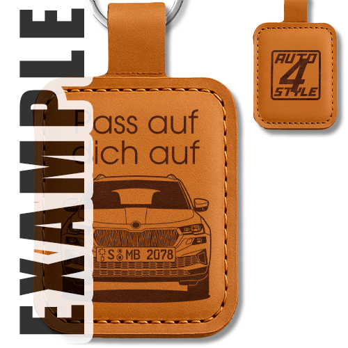 Personalized leather keychain with engraving
