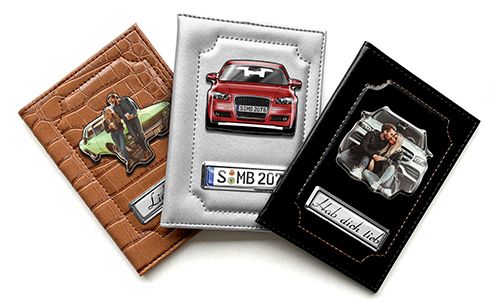 Porte-documents de voiture avec photo et plaque d'immatriculation pour ton copain