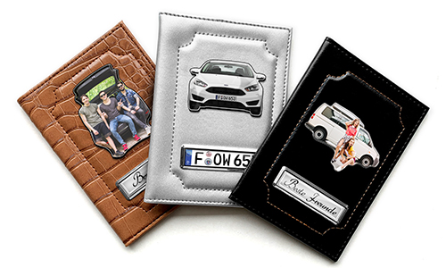 Personalized car documents holder with car/photo and license plate for best friends