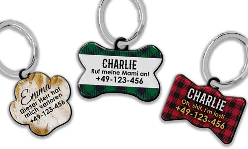 Dog tag with text