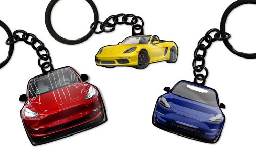 Keychain with car silhouette