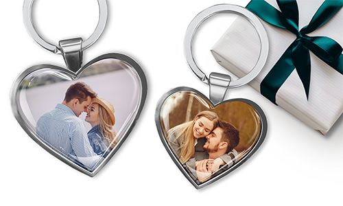 Heart keychain with your boyfriend photo