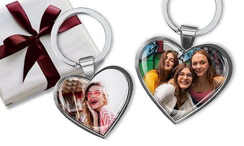 Heart keychain with your photo