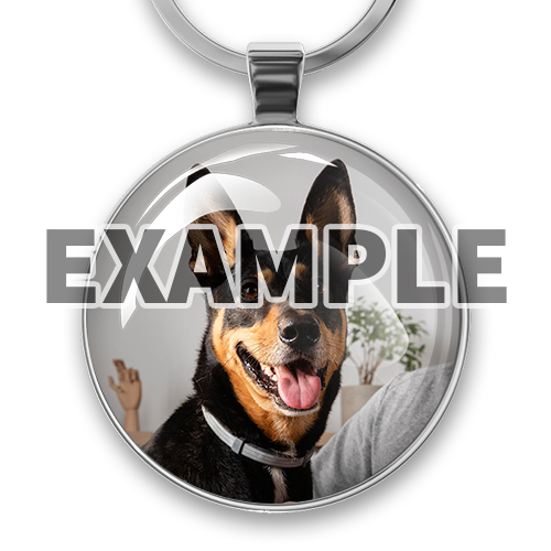 Porte-clés rond avec photo