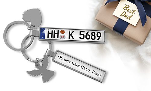 Personalisierter Kennzeichen-Schlüsselanhänger für deinen Papa