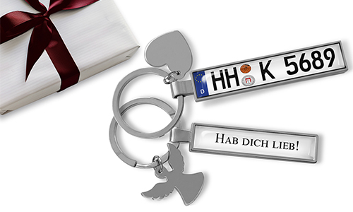 Gepersonaliseerde sleutelhanger met kenteken voor je vrouw