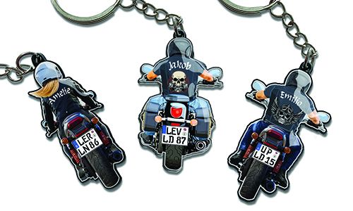 Biker-sleutelhanger met jouw naam!