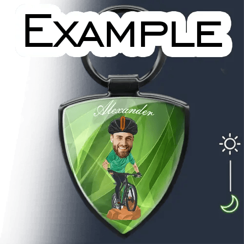 Individuele sleutelhanger schild stripstijl hobby beroep