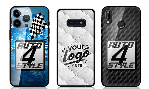 Custom-designed phone case with company logo