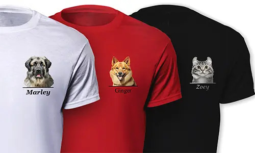 Personalized T-Shirts with Your Dog or Cat