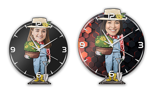 Personalisierte Wanduhr Comic Hobby - Gärtner