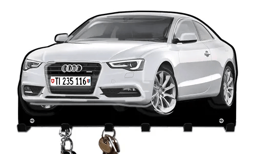 Portachiavi da parete personalizzato con silhouette di auto