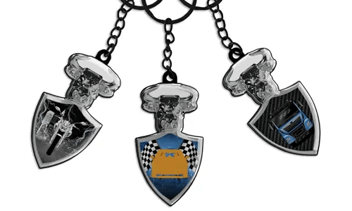 Porte-clés de taureau avec plaque de voiture