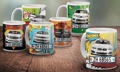 Bilmotivet Comic-kopper