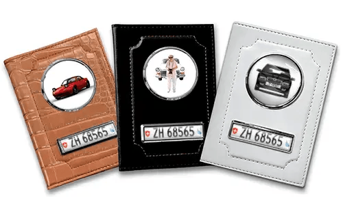 Porte-documents de voiture standard pour grand-mère avec voiture/photo et plaque d'immatriculation