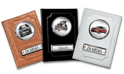 Porte-documents de voiture standard avec voiture/photo et plaque d'immatriculation pour ton mari