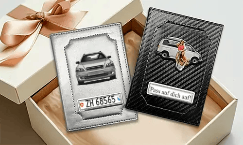 Personalized car documents holder with car/photo and license plate for best friends