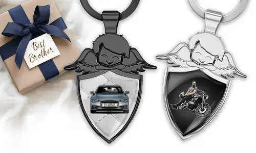 Ge personaliseerde engel sleutelhanger - Cadeau voor je broer