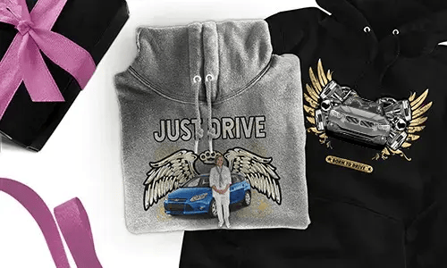 Hoodie mit Auto-Motiv für deine Oma!