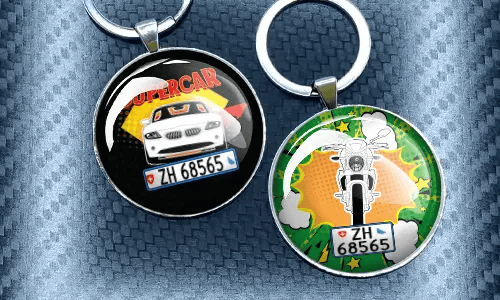 Keychain comic round