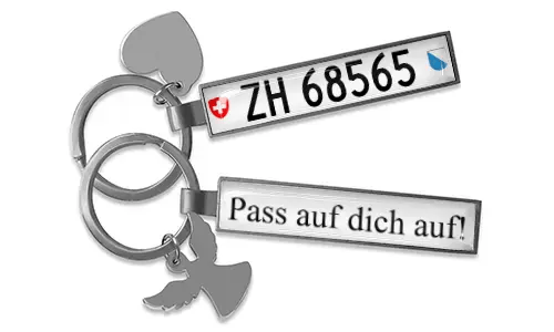 Personalized license plate keychain for men