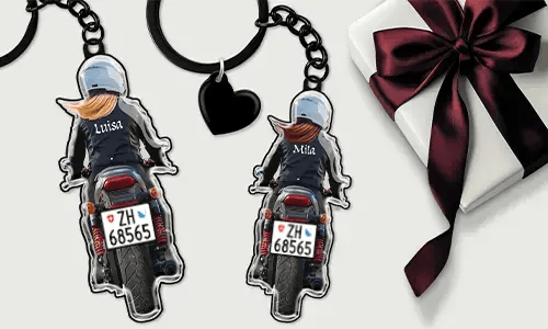 Porte-clés Moto avec Nom pour votre Grand-mère