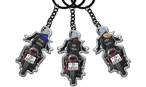 Keychain Motorcyclists Couple