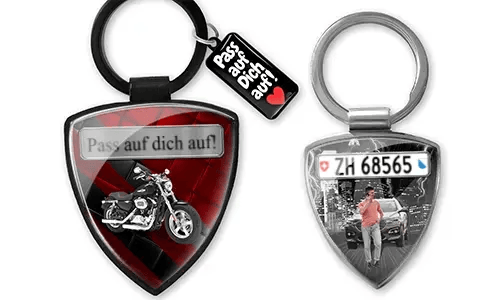 Personalized boyfriend shield keychain