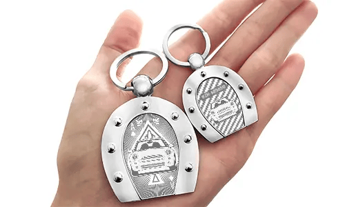 Sleutelhanger hoefijzer met gravure