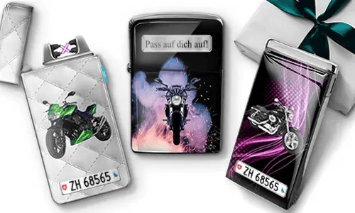 Personalized motorcycle lighters and custom biker accessories