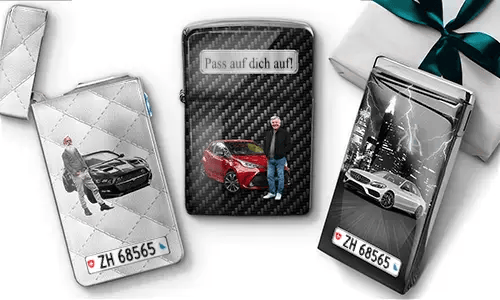 Personalized car lighters with grandpa photos and gift designs