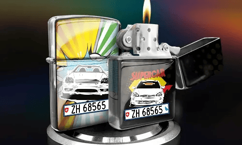Accendino con benzina per auto