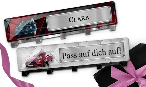 Porte-clés mural de luxe avec photo de voiture et photo de votre copine comme un excellent cadeau