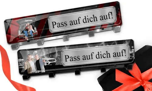 Porte-clés de luxe avec voiture/photo et plaque d'immatriculation pour tes meilleurs amis