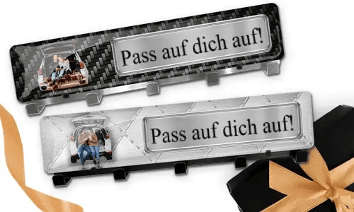 Luksusowy wieszak na klucze z autem/fotografią i tablicą rejestracyjną dla par