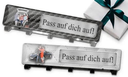 Wieszak na klucze ze zdjęciem dziadka i tablicą rejestracyjną lub własnym tekstem