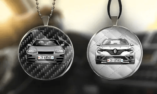 CIONDOLO PER SPECCHIO AUTO - ROTONDO