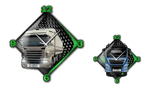 Modern wall clock with truck image