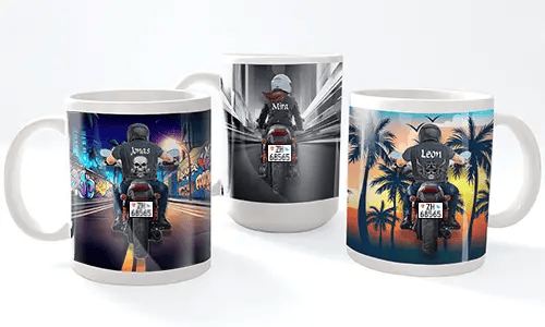 Tazza per moto con nome