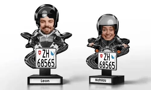Personalisierte Deko mit Motorradfahrer