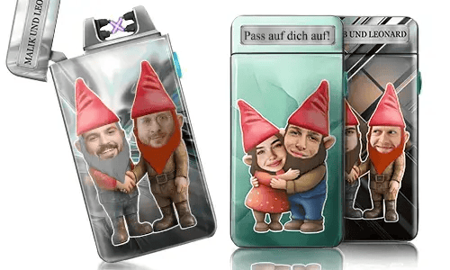 Briquet personnalisé avec nains de jardin – Électrique