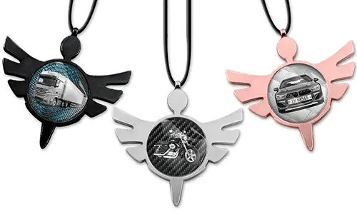 Spiegel-ketting-metaal-engel