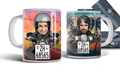 Personalizowany kubek z motocyklistą