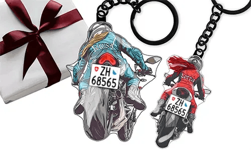 Sportieve motorsleutelhanger – cadeau voor je vrouw