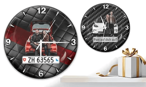 Wanduhr Coolline mit Auto/Foto für Paare