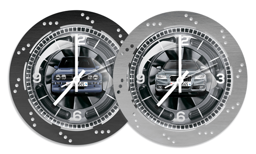 Horloge murale chromée disque de frein