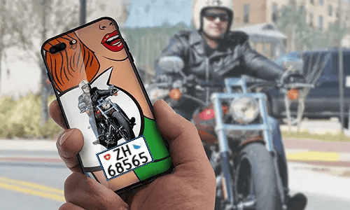 personalisierte handyhülle mit Motorradsilhouette auf dem Motorrad Hintergrund handyhülle personalisieren
