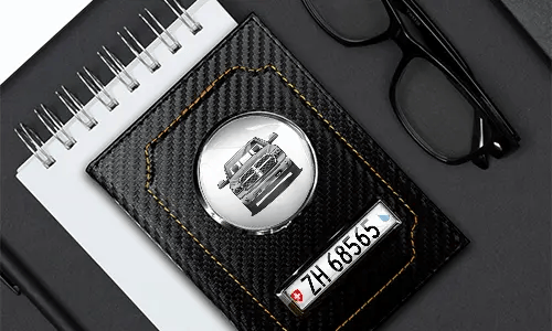 Car documents holder black with glasses